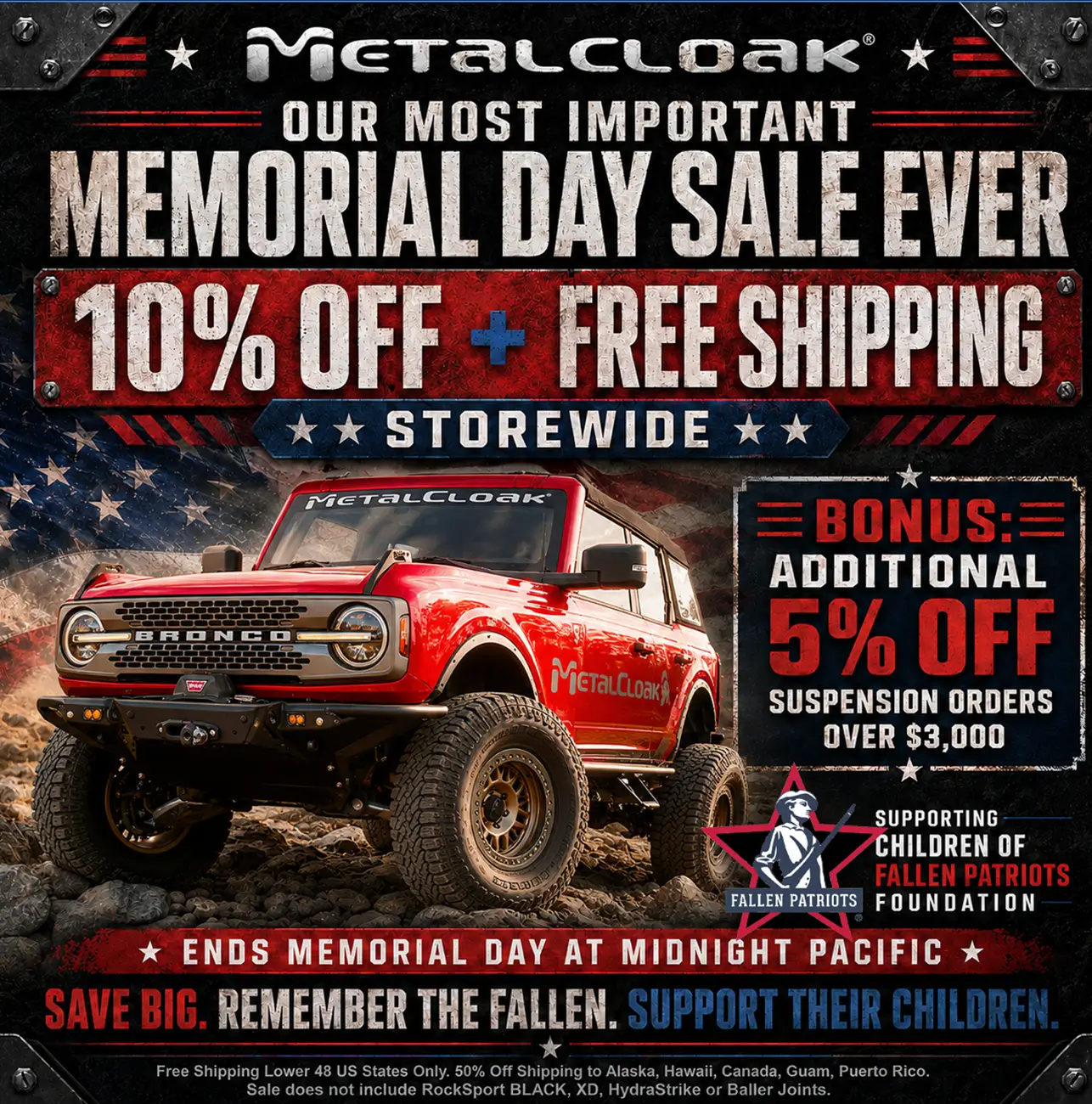Ford Bronco Metalcloak Memorial Sale - Up to 15% Off - Benefiting Children of Fallen Patriots 1779531811040-25