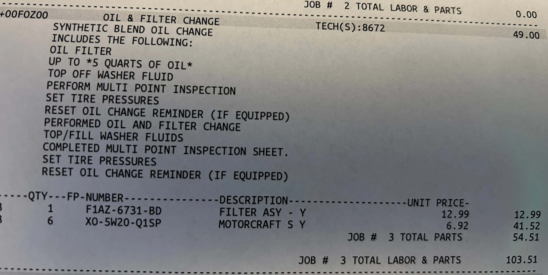 Ford Bronco Oil change cost - how much? oil