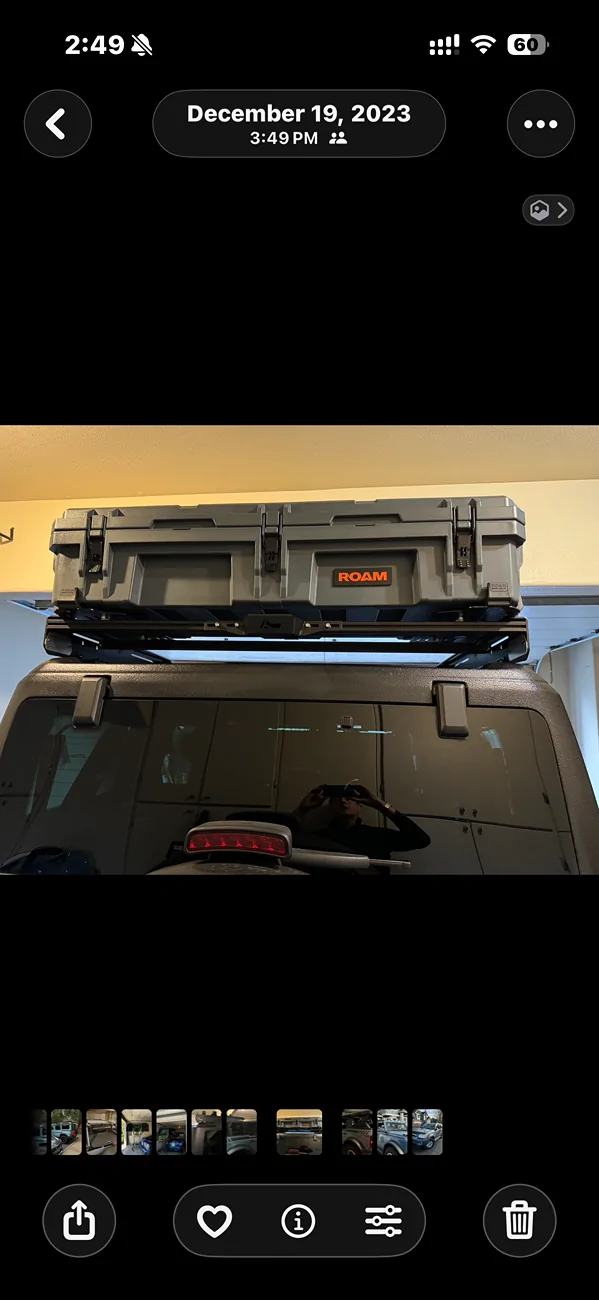 Ford Bronco Trailrax half rack + roam 95L rugged case  - does it fit? IMG_8533
