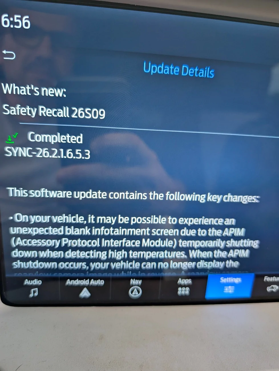 Ford Bronco Blank Screen Safety Recall Update (SYNC-26.2.1.6.5.3) PXL_20260526_225614025