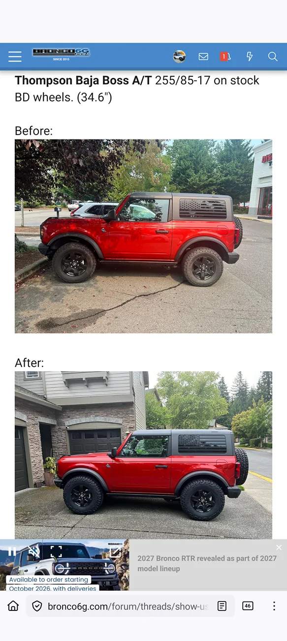 Ford Bronco Base bronco 2dr tire upgrade suggestions Screenshot_20260118-105702