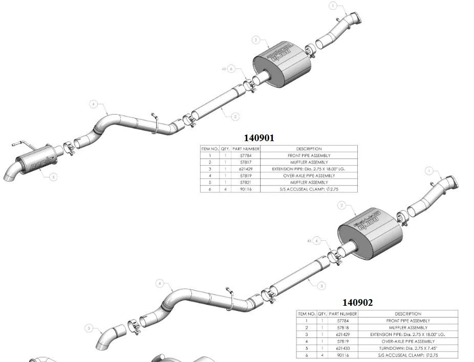 Ford Bronco Borla Muffler Addon to Stype Catback 1780411802033-xt