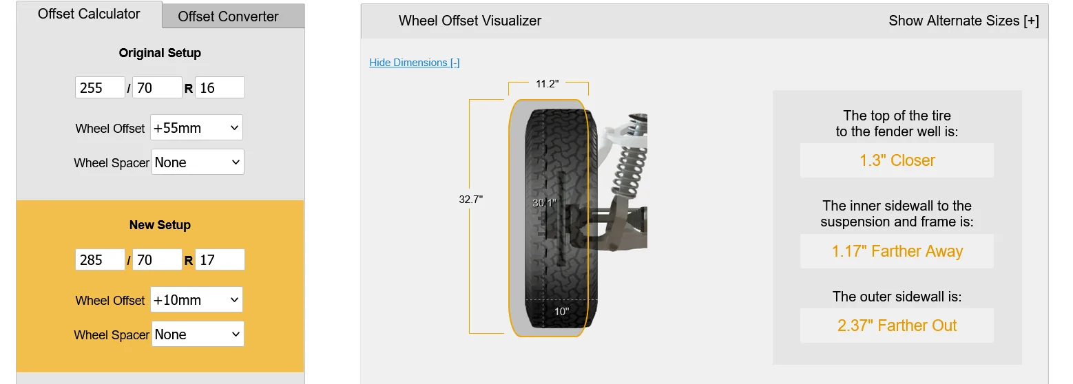 Ford Bronco Less offset will move my tires two inches toward the frame.  OK? 1780708165345-z4