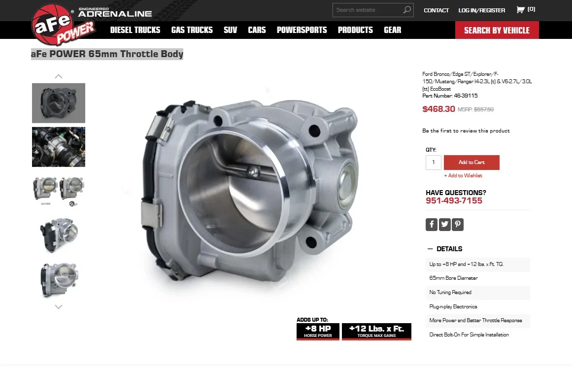 Ford Bronco aFe POWER 65mm Throttle Body - did i anyone use it?  الشاشة 2026-06-09 164259