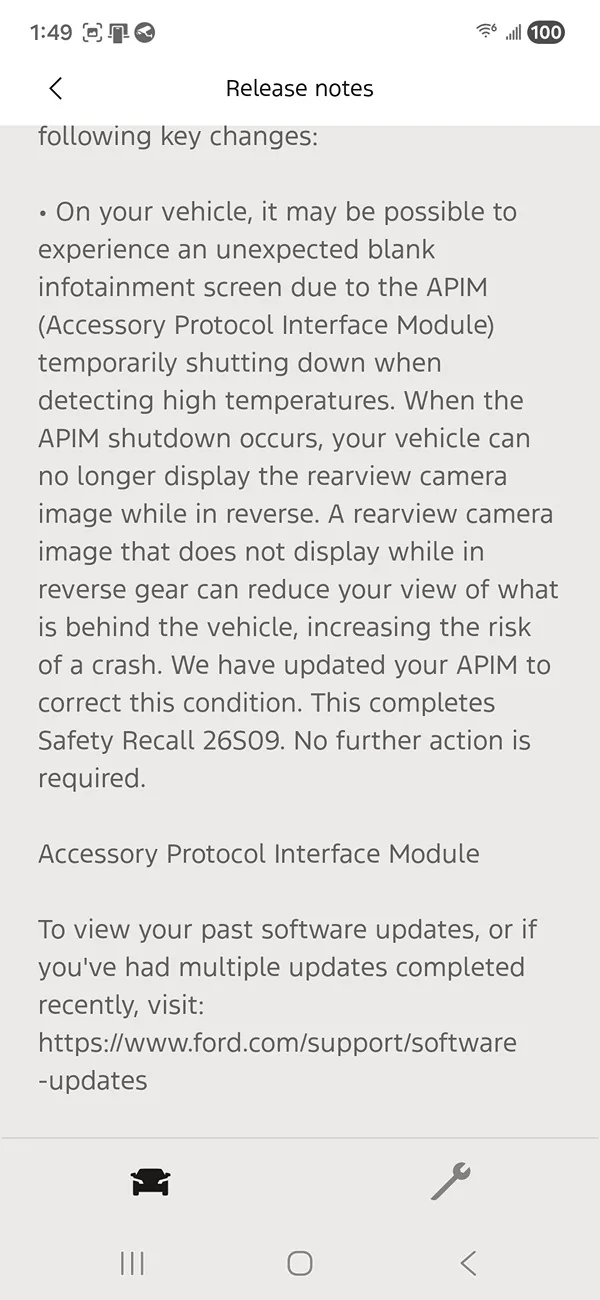 Ford Bronco Safety Recall 26S09 / 25V540 (Blank Screen) completed with OTA Update SYNC-26.2.4.11 Screenshot_20260610_134943_Ford