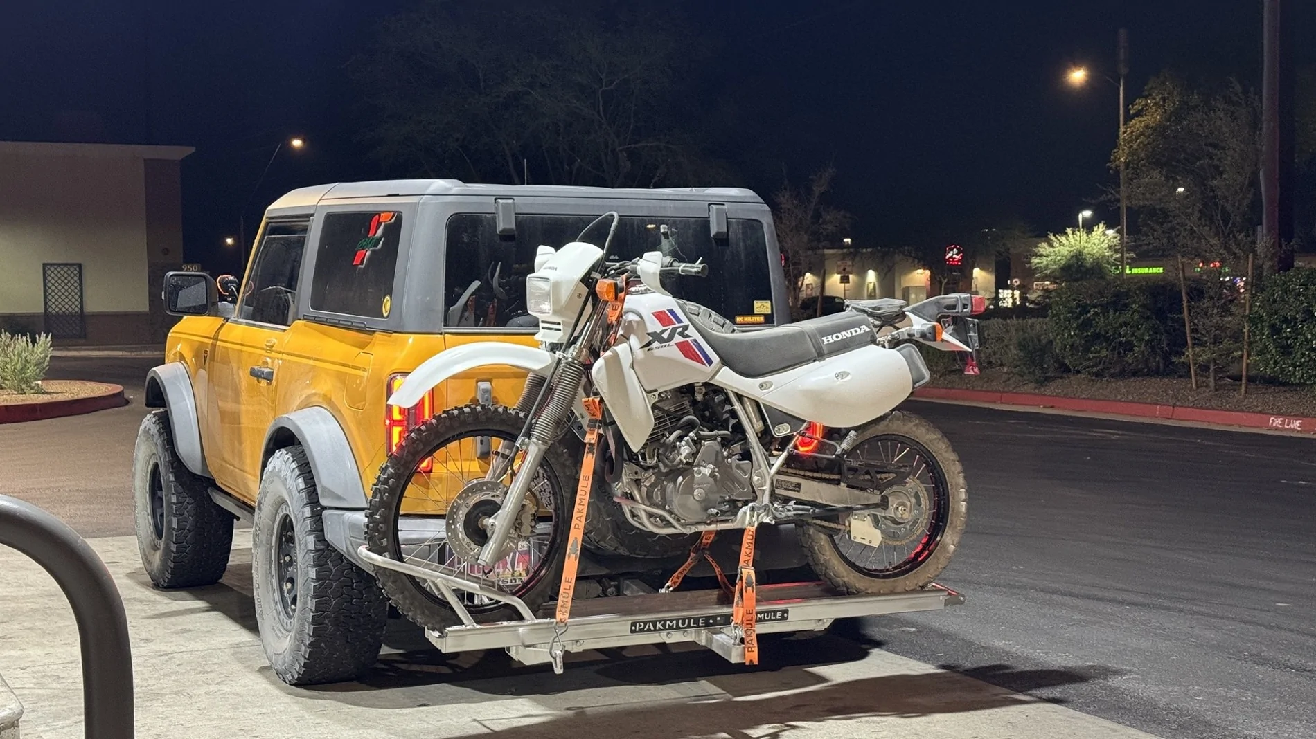 Ford Bronco Doubled rear cross frame to increase hitch tongue weight. OEM frame is 1/8” thin! Higgspeed Bronco Badlands with XR650