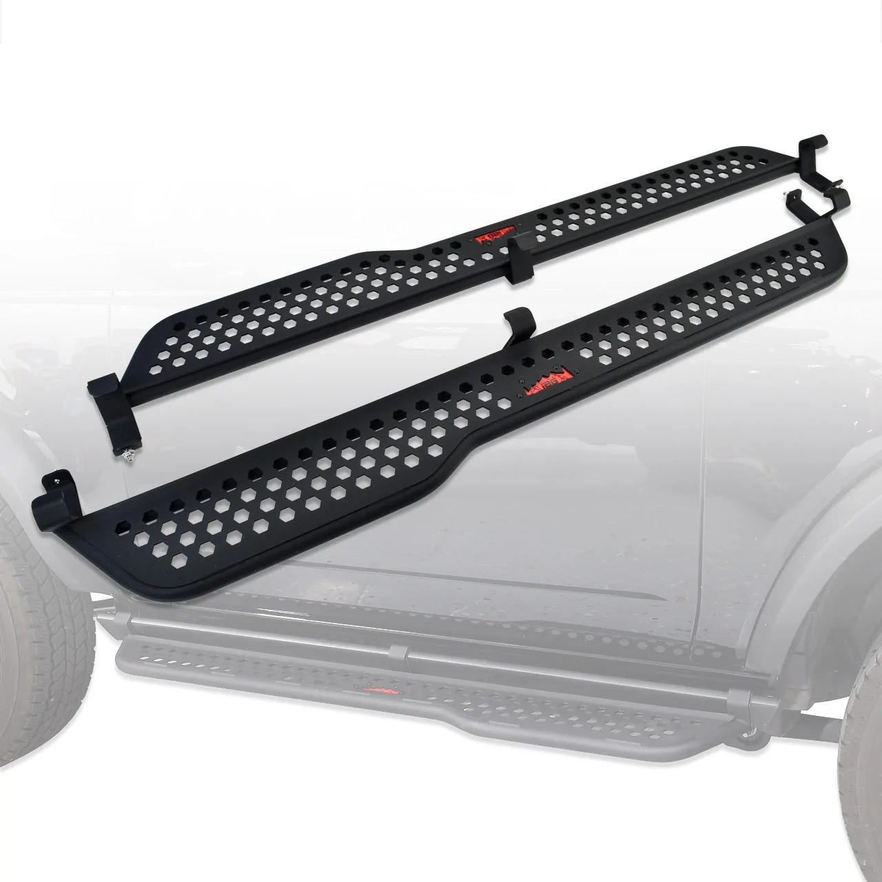 Ford Bronco Best and cheapest side step I was able to find that attaches to factory rock rails. 1781228588656-z