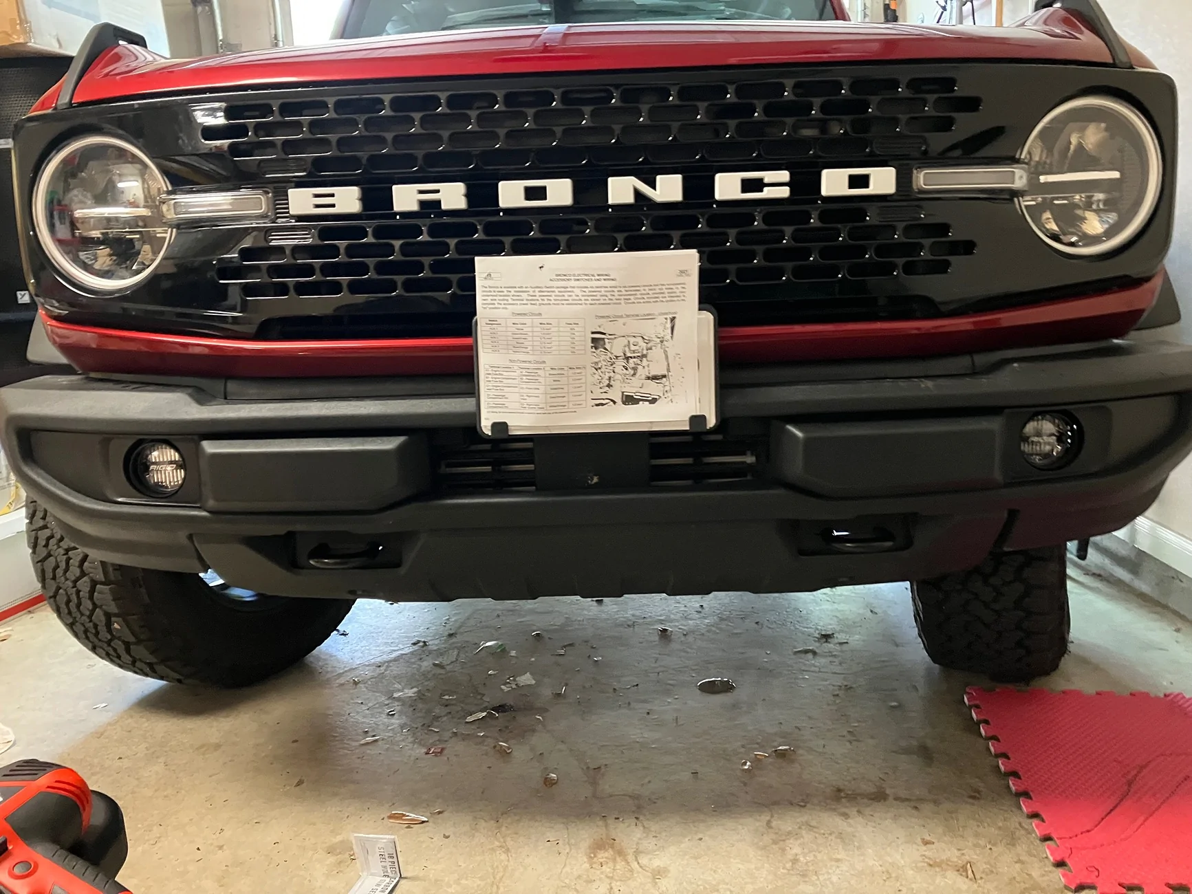 Ford Bronco Fog lights: how to cut the plastic bumper inserts With Photos IMG_2200