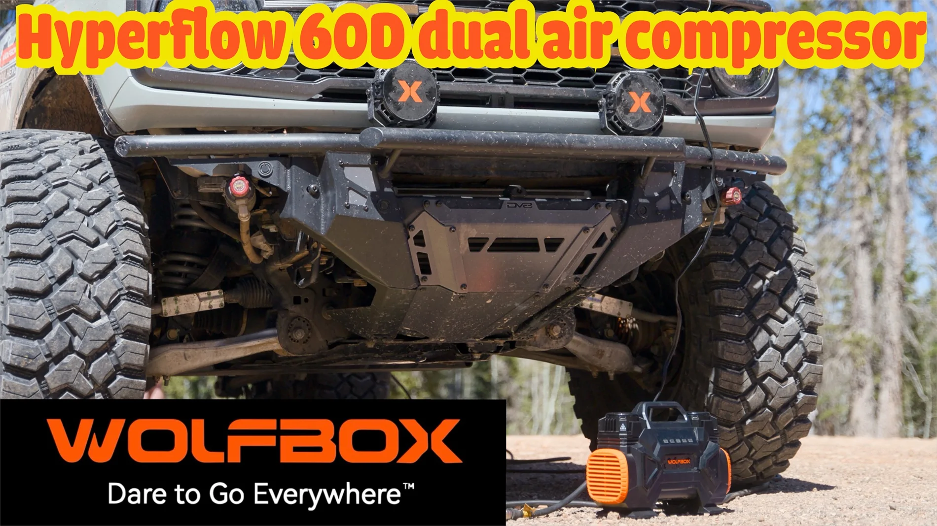 Ford Bronco New Wolfbox Hyperflow 60D portable dual air compressor test IMG_6981