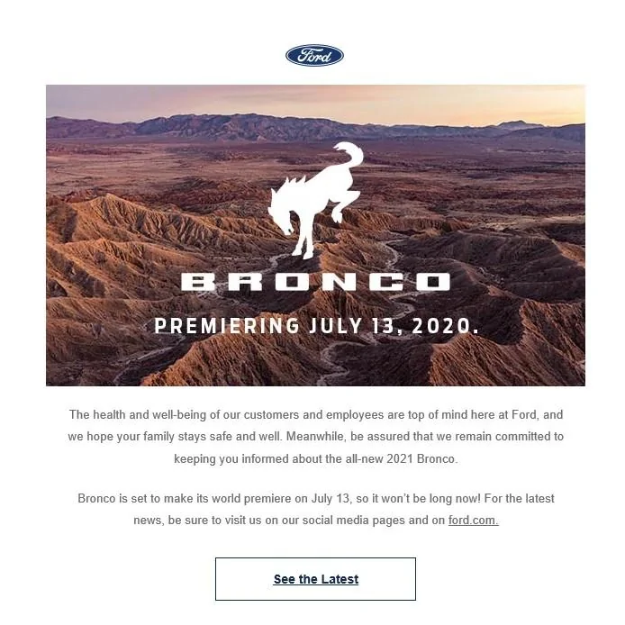 Ford Bronco Sign Up for Bronco Updates (Ford)??? updat
