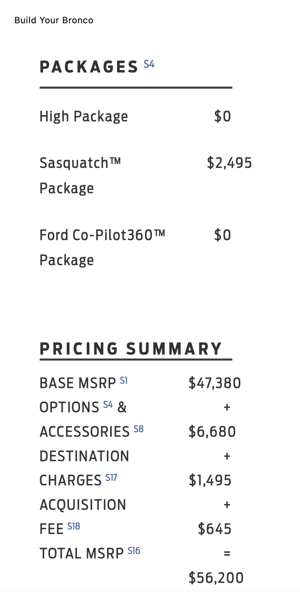 Ford Bronco High pkg a $0 option for Badlands build? 1611177337276