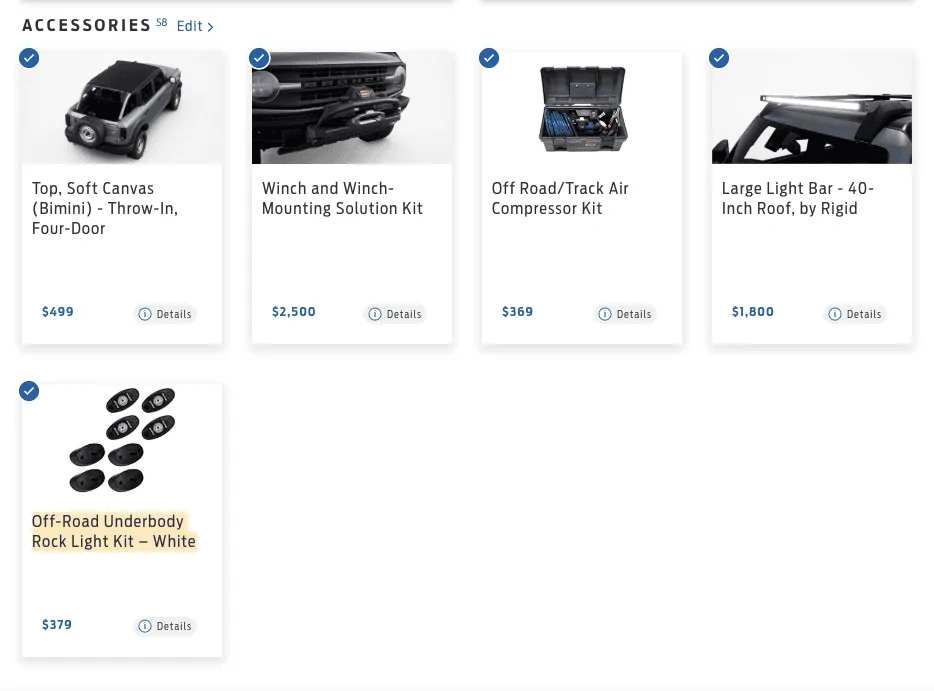 Ford Bronco COULD NOT ORDER THE POD LIGHT ACCESSORY Screen Shot 2021-01-22 at 1.10.54 PM