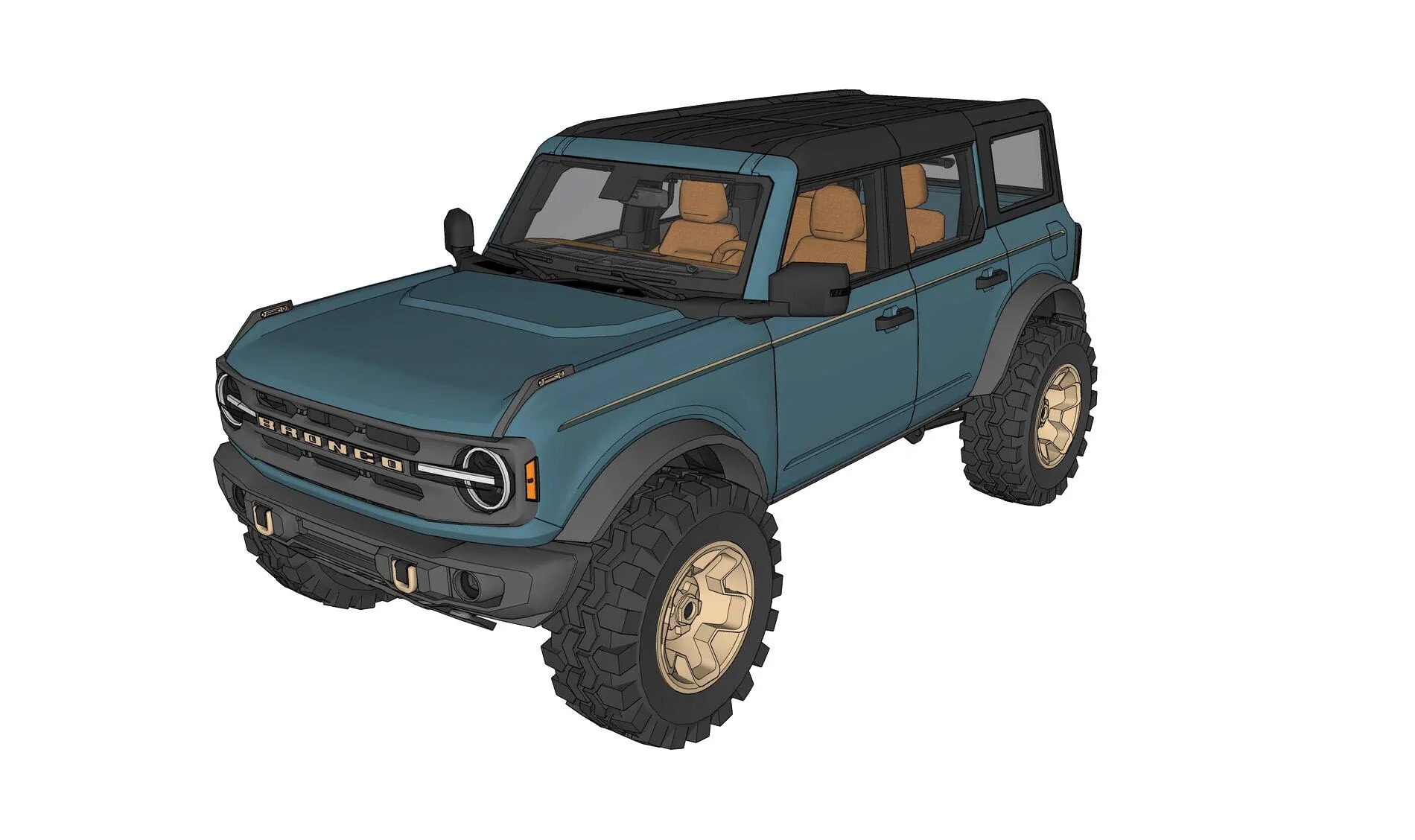 Ford Bronco 2021 Bronco 3D Model on Sketchup (FREE) 2021 Bronco 3D Model 1