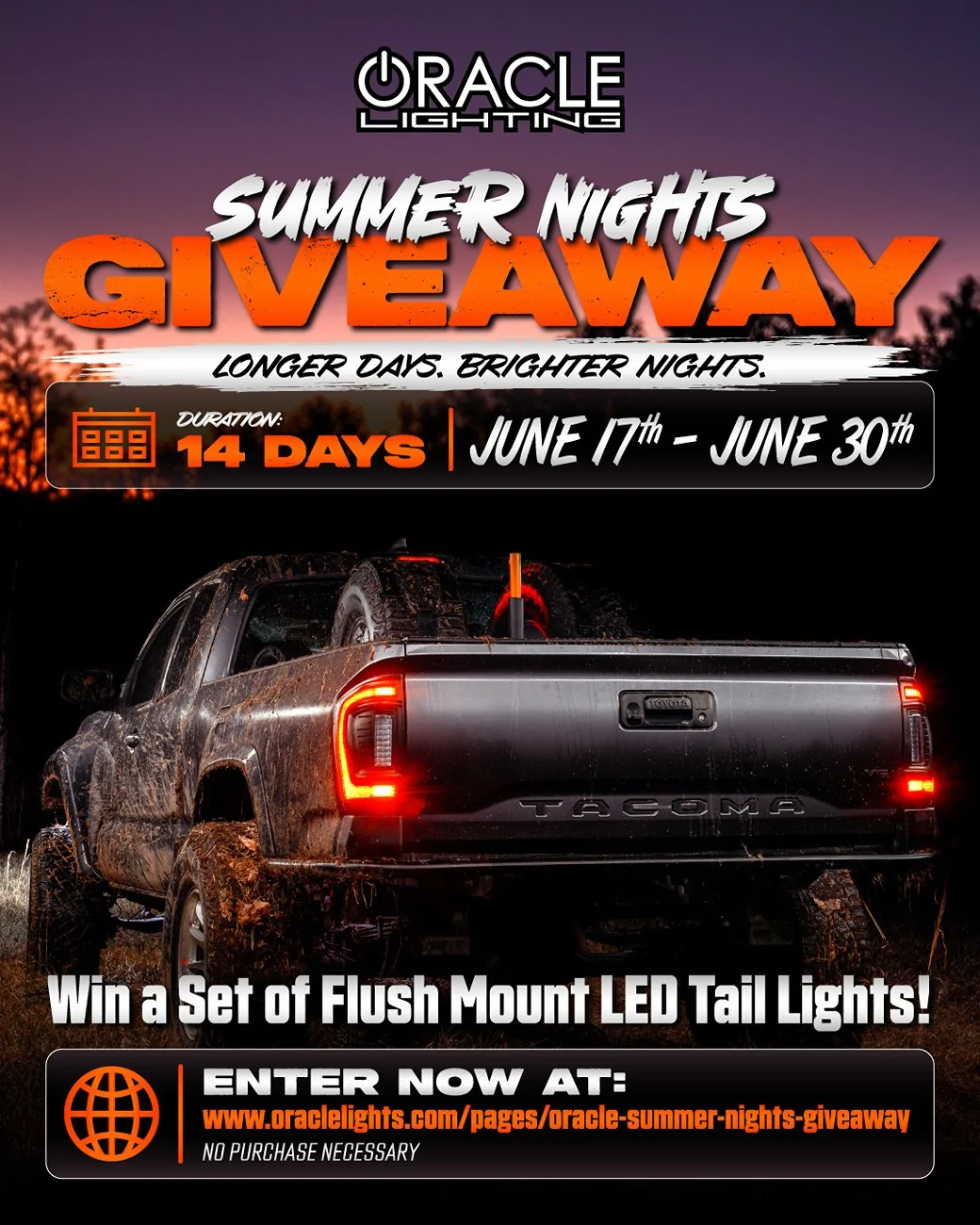 Ford Bronco Summer Nights Giveaway – Win a Set of ORACLE Flush Tail Lights! ☀️ summernights-insta