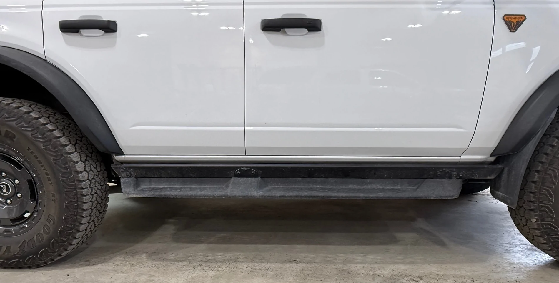 Ford Bronco Rokblokz XL Front Mud Flaps ground clearance IMG_0503