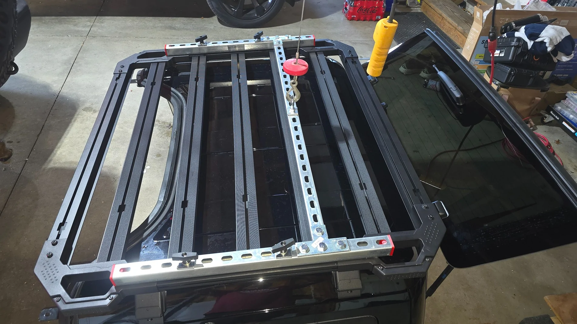 Ford Bronco Trailrax half-rack used for hoisting 2-door hardtop roof (w/ remote electric hoist) 1000018420