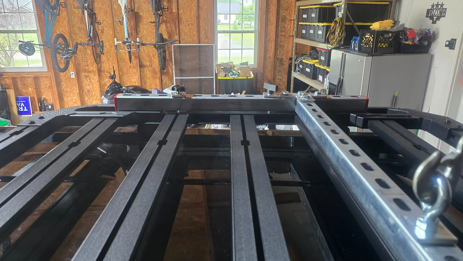 Ford Bronco Trailrax half-rack used for hoisting 2-door hardtop roof (w/ remote electric hoist) 1000018628