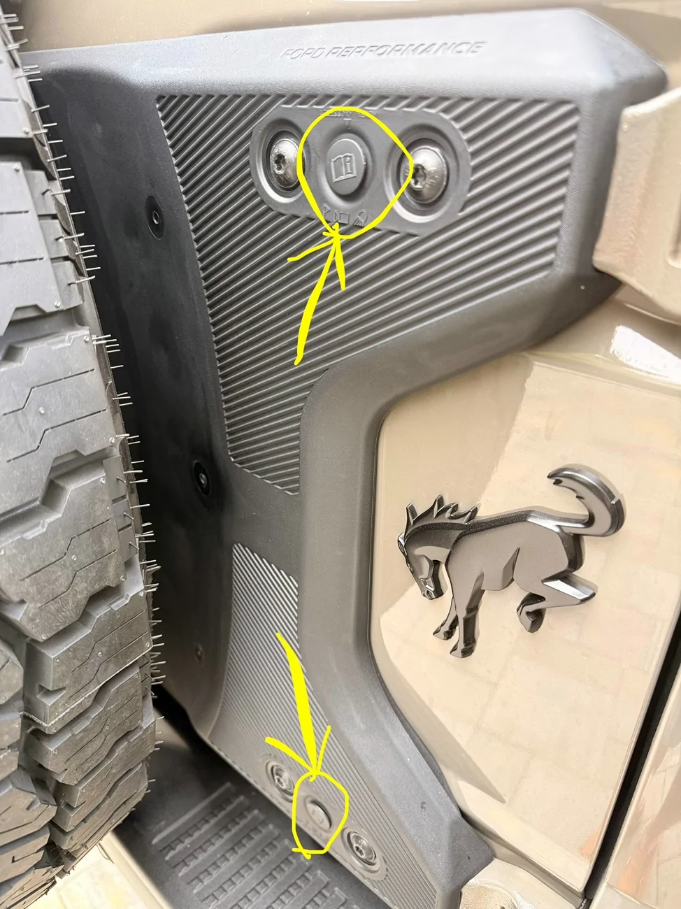 Ford Bronco Bronco Raptor tailgate mount for RotoPax or Jerry can - direct bolt to Raptor hinges or need an aftermarket molle frame? IMG_2119