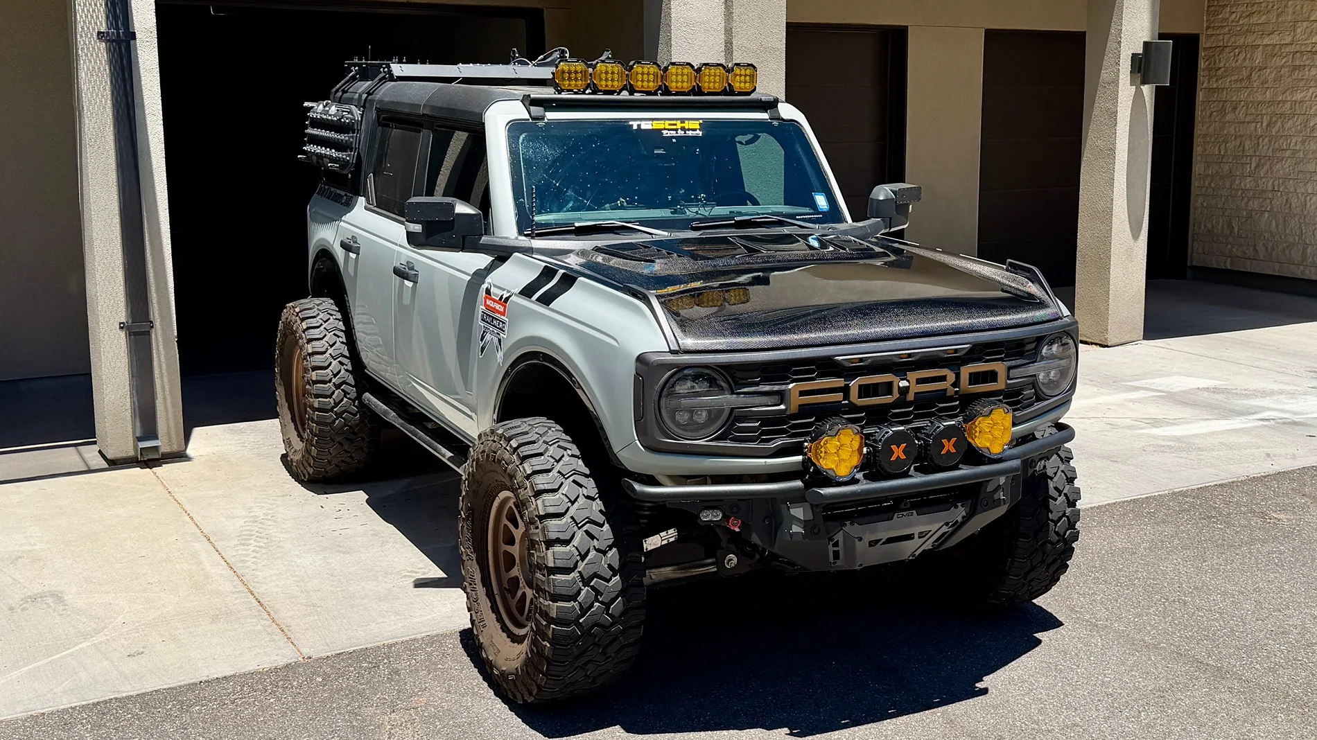 Ford Bronco Anderson Composites Type-RT ‘Raptor style’ Carbon Fiber Hood install IMG_7336