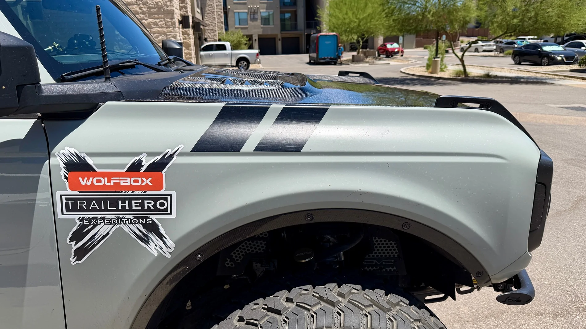 Ford Bronco Anderson Composites Type-RT ‘Raptor style’ Carbon Fiber Hood install IMG_7341