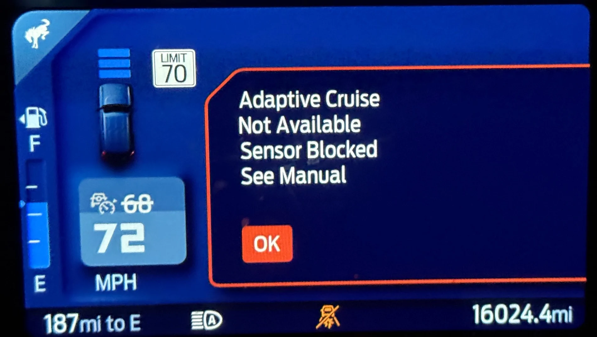 Ford Bronco Ford Performance Winch with Sensors (ACC, Camera, and Parking) Works Fine; Parts List and Photos Adaptivce Cruise Control Not Available Sensor Blocked