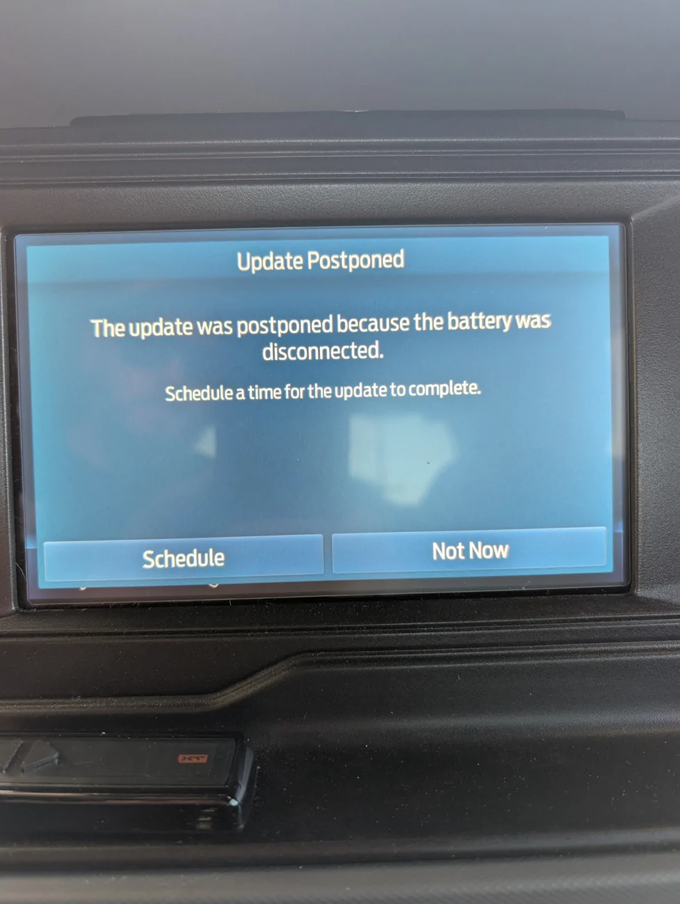 Ford Bronco Software update error message on PCM-23.11.02 - Not Completed PXL_20260629_190044519
