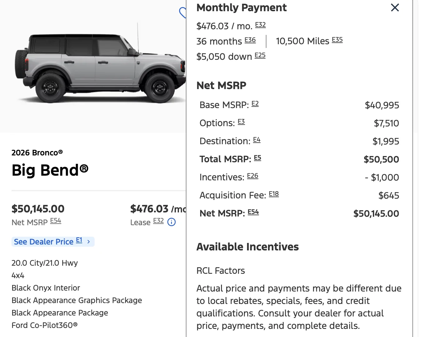 Ford Bronco Lease questions 1784056550873-i0