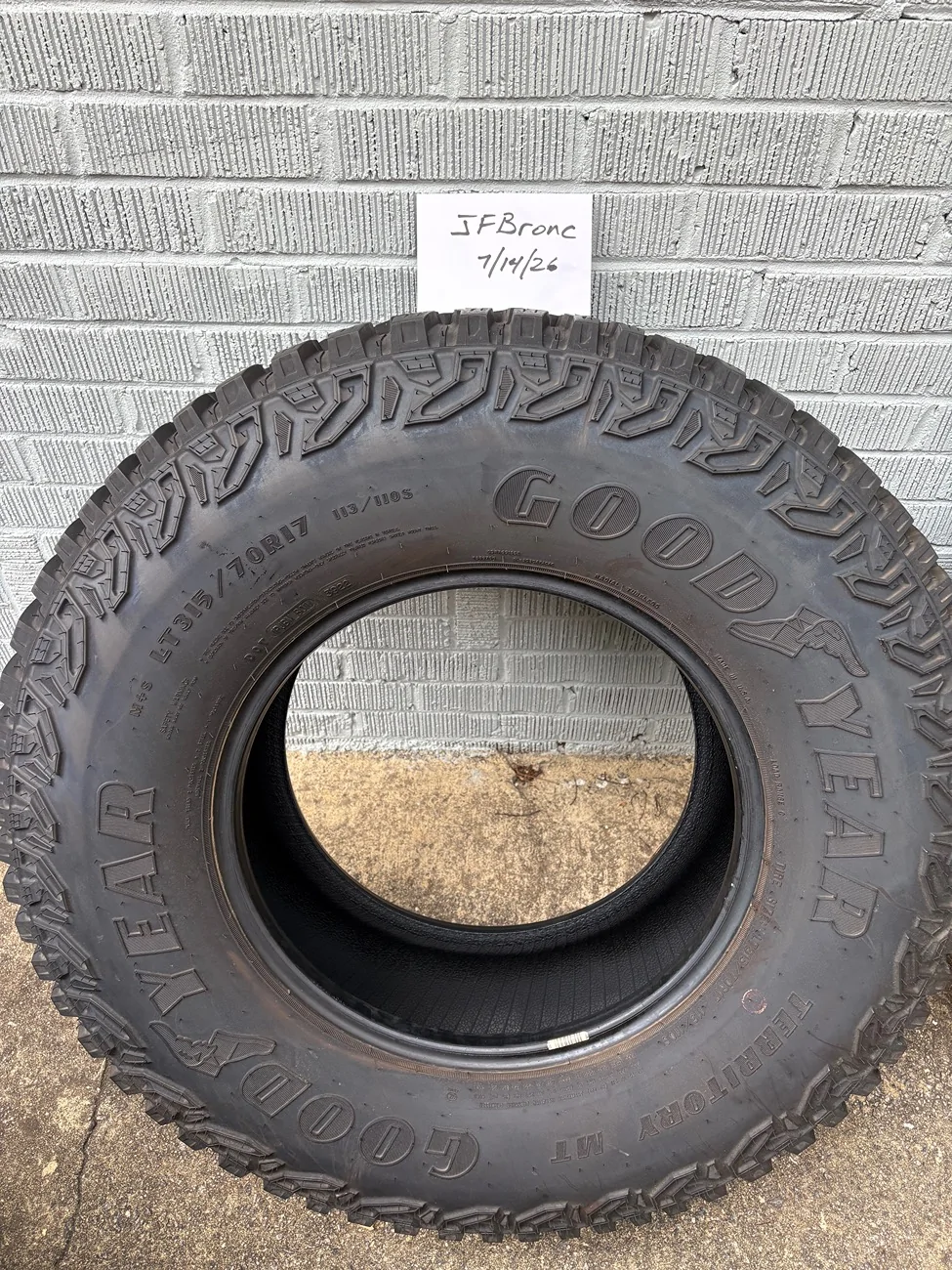 Ford Bronco $400 for 5 Sasquatch Tires - Goodyear Territory M/T LT 315/70R17 - ATL metro IMG_2713