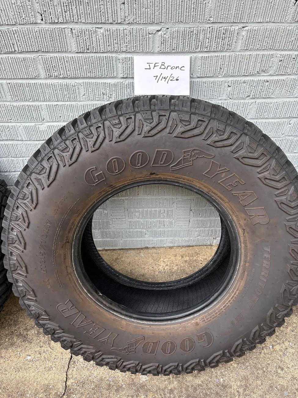 Ford Bronco $400 for 5 Sasquatch Tires - Goodyear Territory M/T LT 315/70R17 - ATL metro IMG_2716