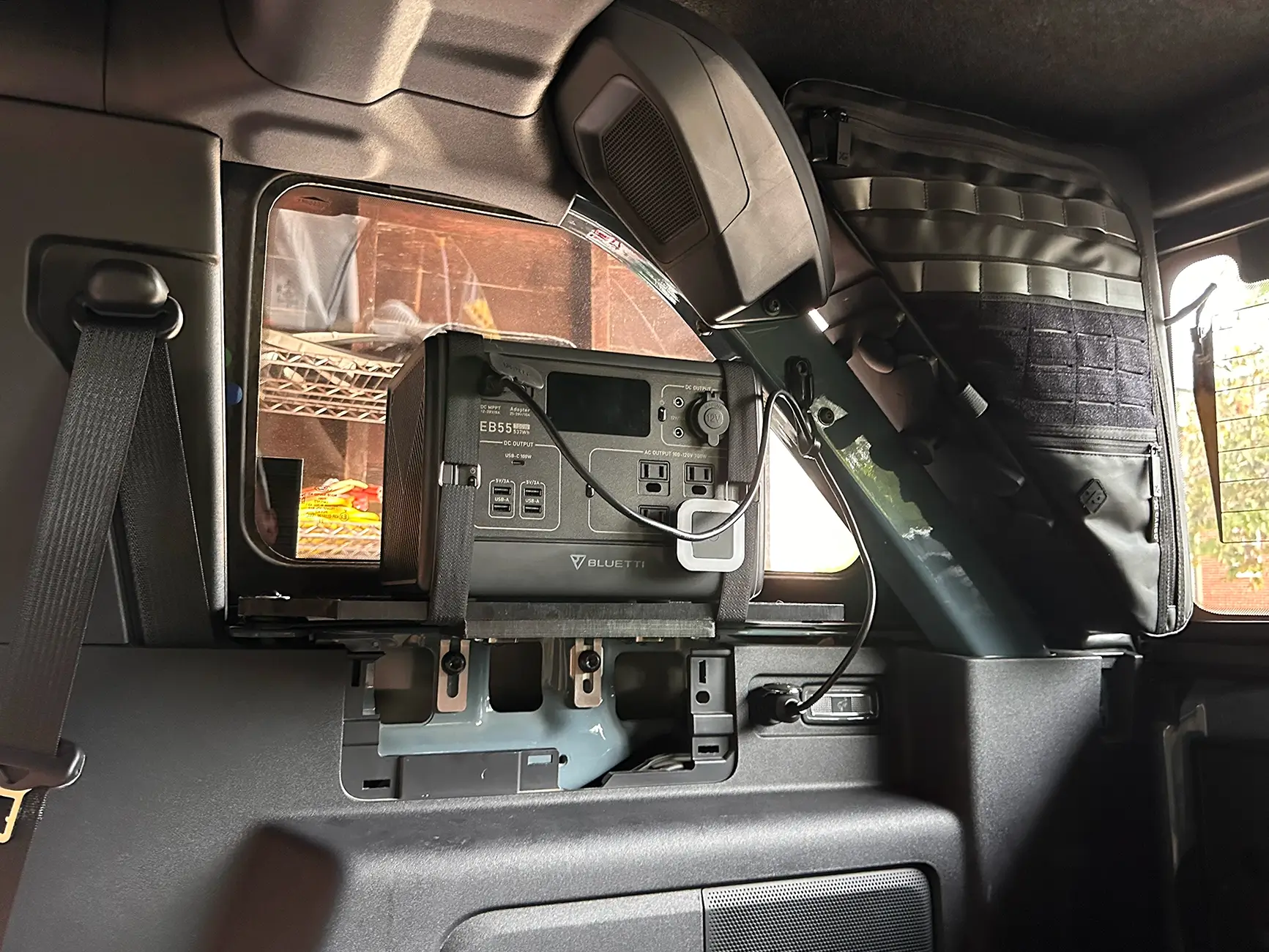 Ford Bronco Overlanding Bluetti EB55 Battery Mount / Shelf. IMG_6210 copy