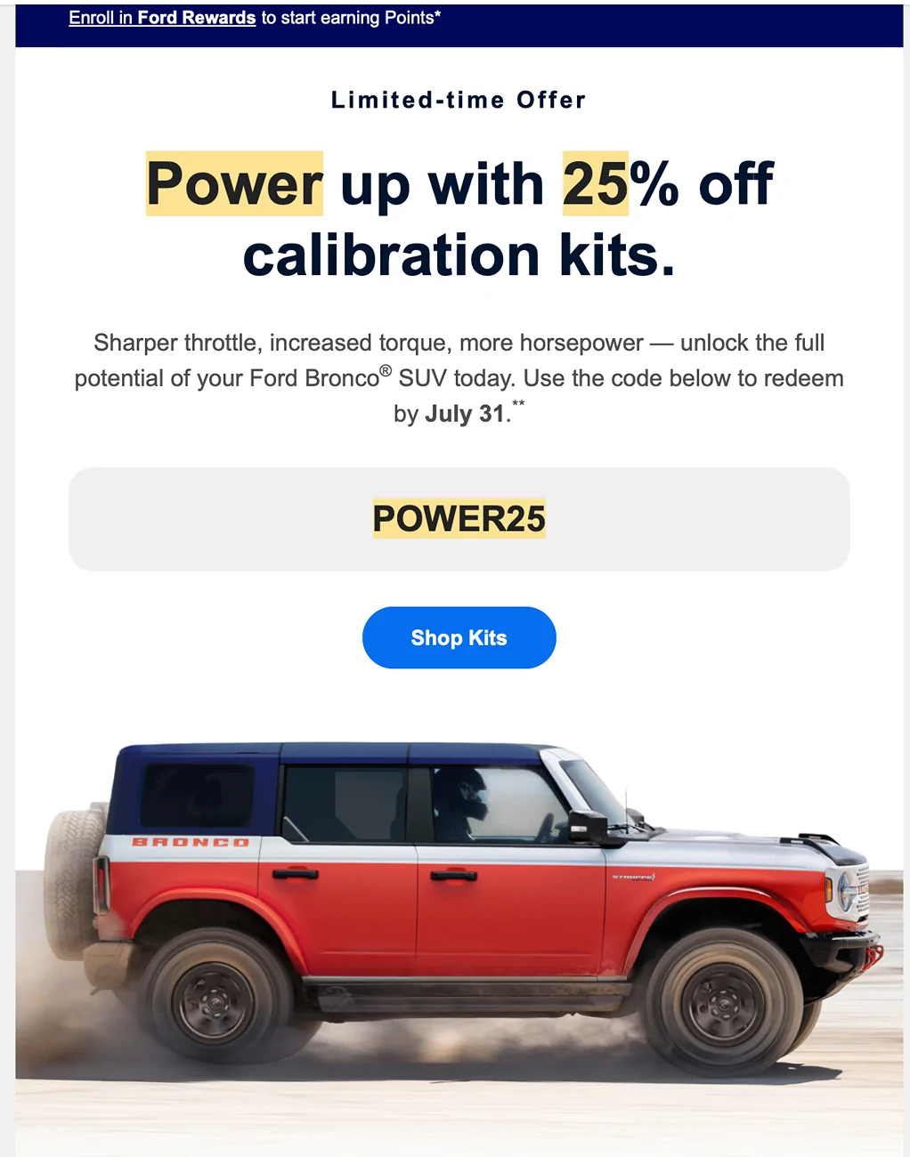 Ford Bronco PSA: Ford Performance ProCal -- 25% Off via Ford Screenshot 2026-07-16 at 12.08.41 PM