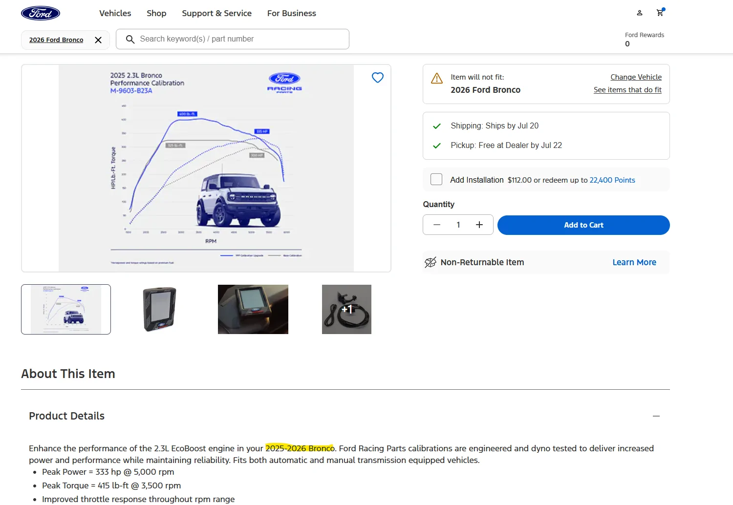 Ford Bronco PSA: Ford Performance ProCal -- 25% Off via Ford (Code: POWER25) 1784303354643-vq