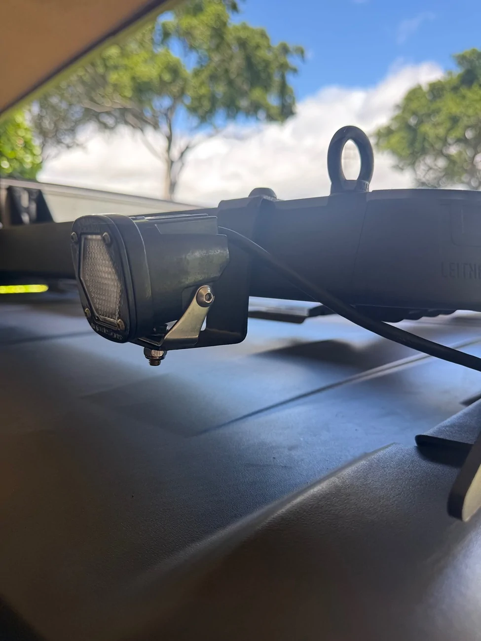 Ford Bronco Rear facing Baja S1 install on roof rack IMG_1610