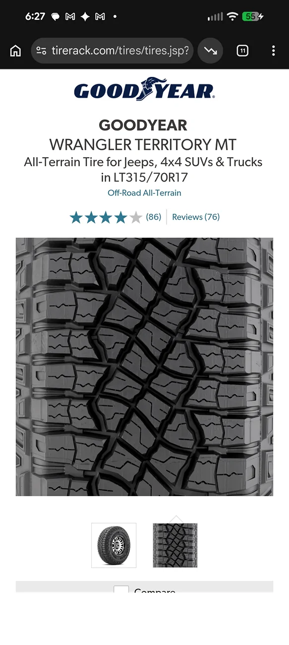 Ford Bronco OEM tire question (replacement) Screenshot_20260721-182716