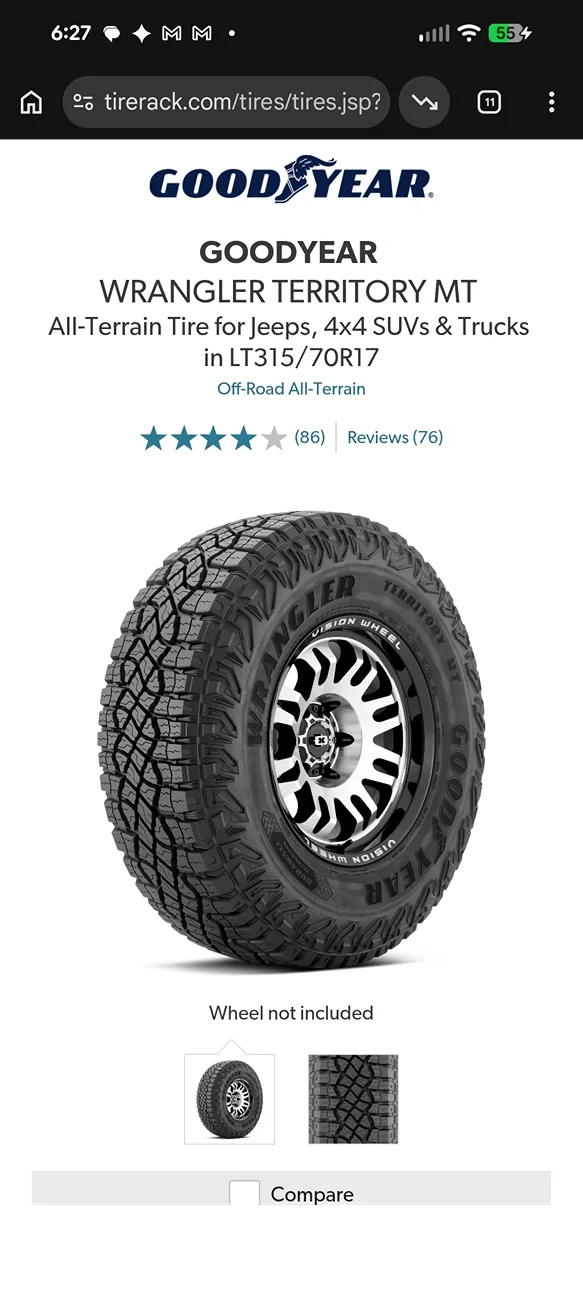 Ford Bronco OEM tire question (replacement) Screenshot_20260721-182730