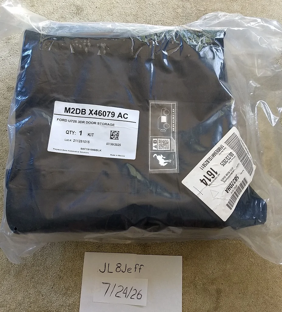 Ford Bronco New OEM Bronco door bags for 2 dr, EZ4x4 thumbscrews and EZ4x4 door pins bronco_doorbags1