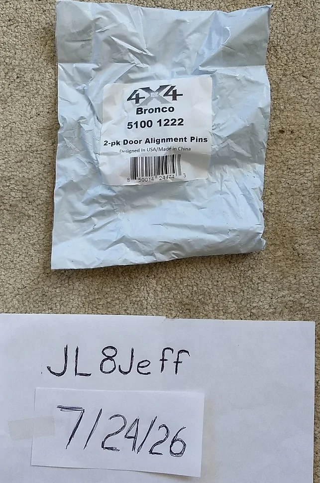 Ford Bronco New OEM Bronco door bags for 2 dr, EZ4x4 thumbscrews and EZ4x4 door pins bronco_doorpins1