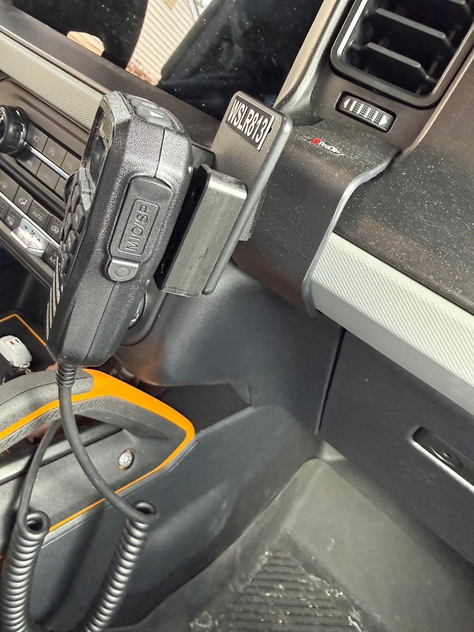 Ford Bronco Very Clean Midland MXT575 GMRS Radio Install with Mountains2Metal Bracket and 67 Designs Mic Mount IMG_5069