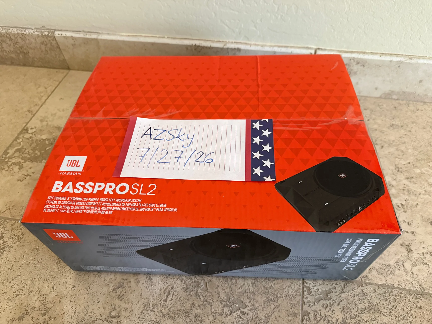 Ford Bronco JBL Basspro SL2 unopened 8" powered sub IMG_3274