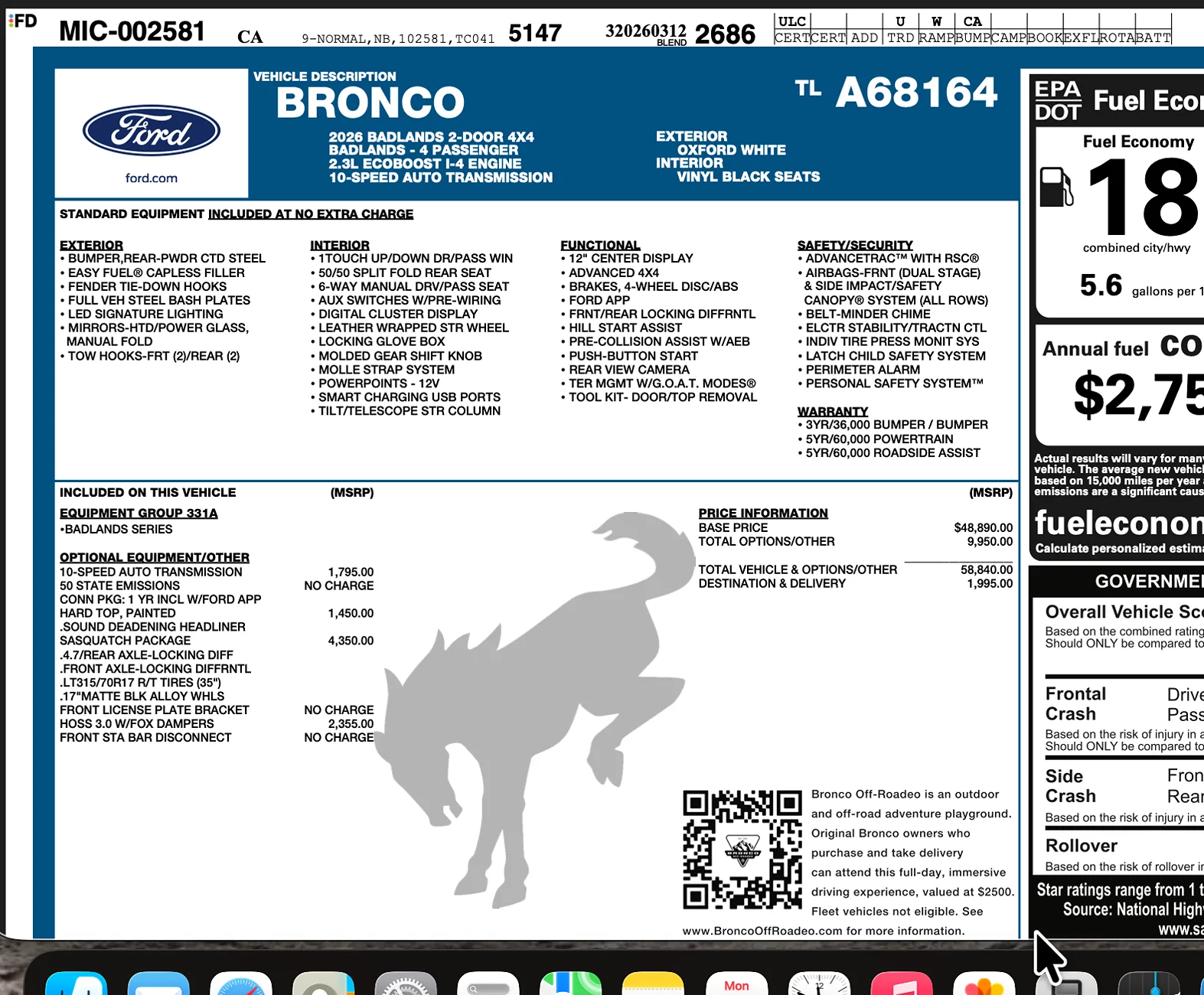 Ford Bronco The death of the stick shift is almost here. Screenshot 2026-07-27 at 11.49.28 AM