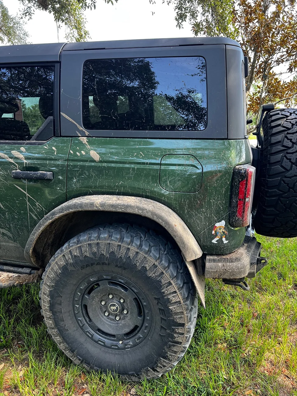 Ford Bronco Worlds best mud flaps under $80 entire set. IMG_2544