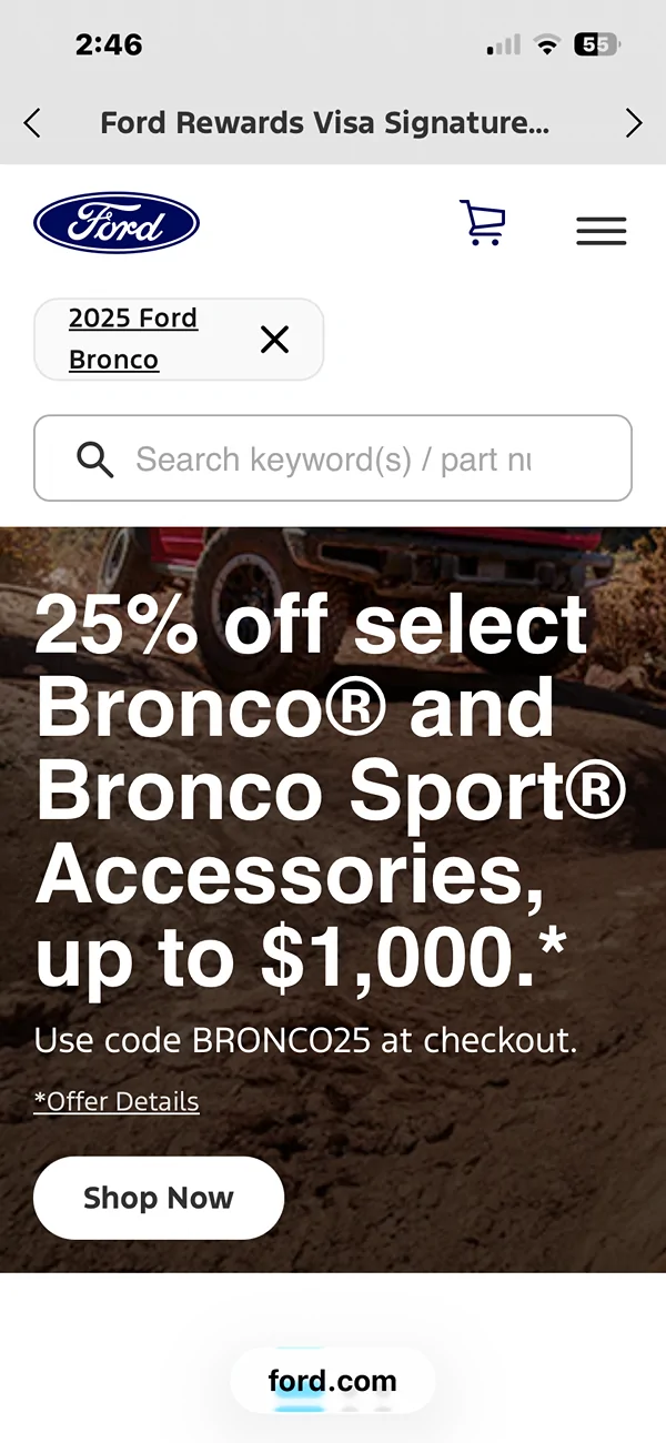 Ford Bronco Discount code for Ford Performance Parts? IMG_9430