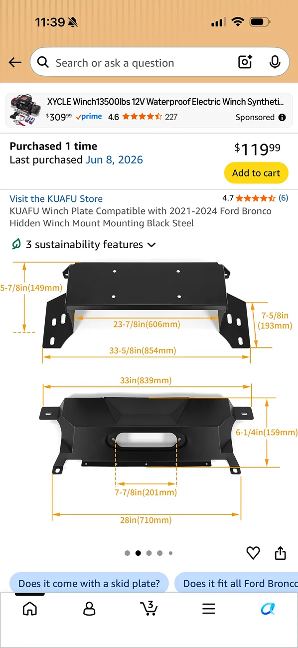 Ford Bronco Hidden winch mount with Warn Evo 12-S IMG_0079