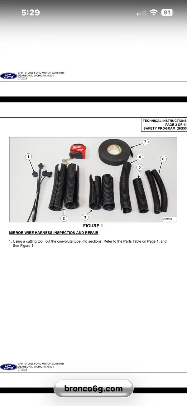 Ford Bronco Recall 26S55: 2021-2026 Bronco - Engine Compartment Wiring Harness Repair [July 23, 2026] -- 590,000k units affected IMG_9458