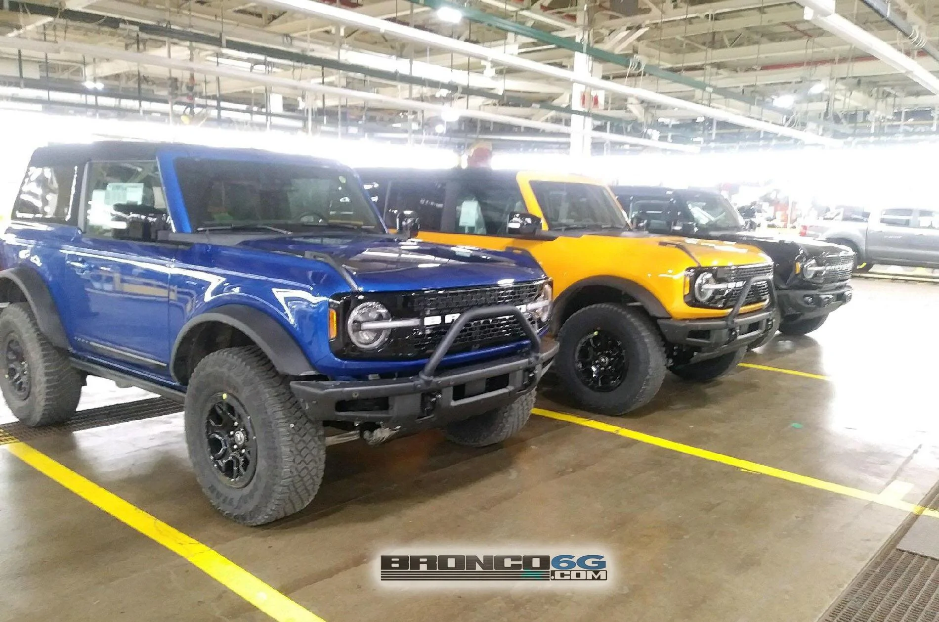 Ford Bronco Cyber Orange Wildtrak Bronco with graphics decals applied Bronco Lightning Blue First Edition vs Cyber Orange Wildtrak