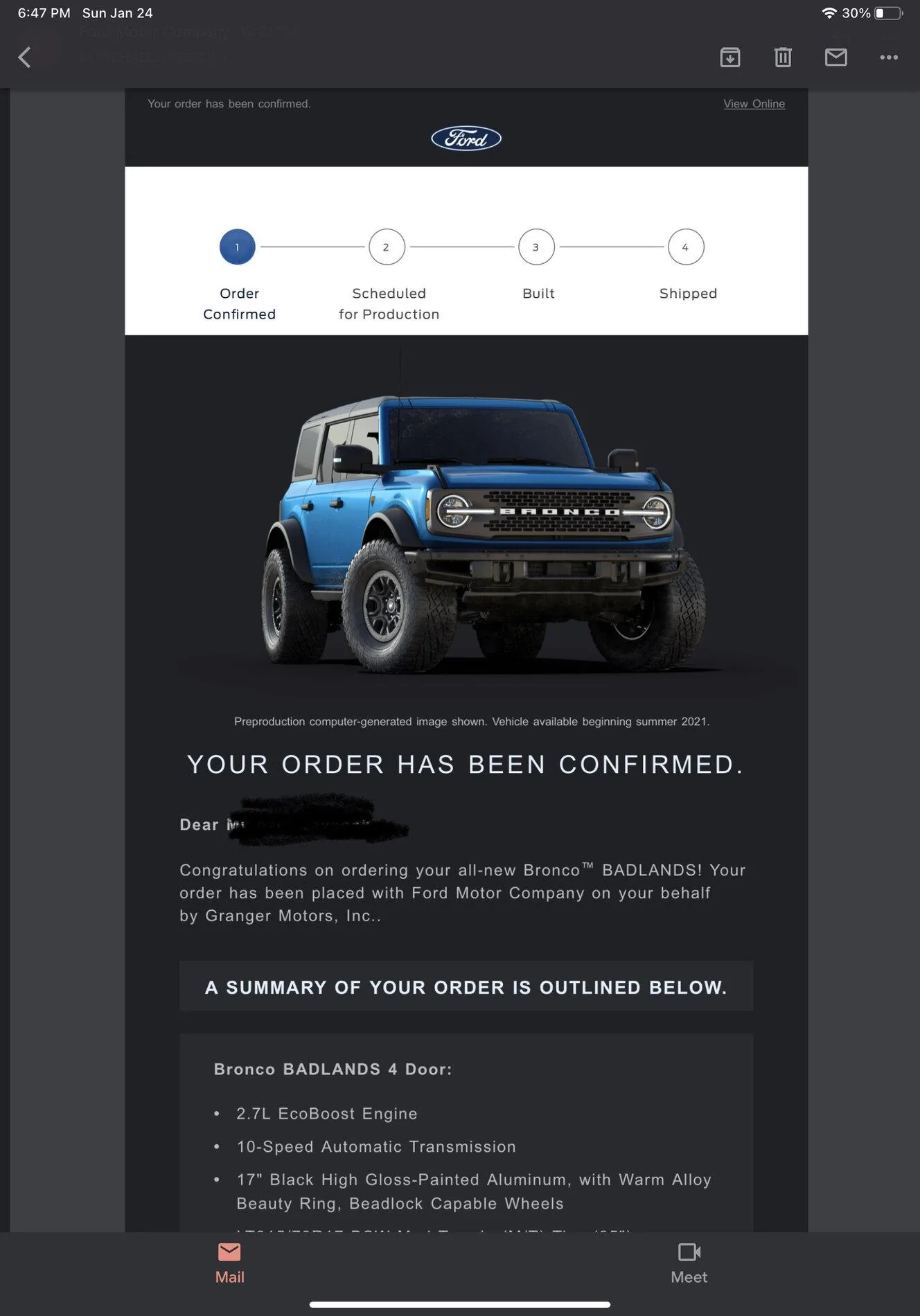 Ford Bronco Poll:  Was Confirmation Received after Order Converted? 57BE5F57-7AA6-449B-A2DB-CFDB639C9634