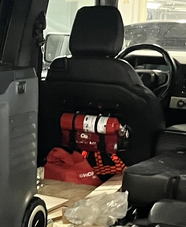 Ford Bronco Fire Protection:  Extinguishers: Dry, Halotron, CO2, Element Stick, Blankets, etc... what are you carrying? FullSizeRender