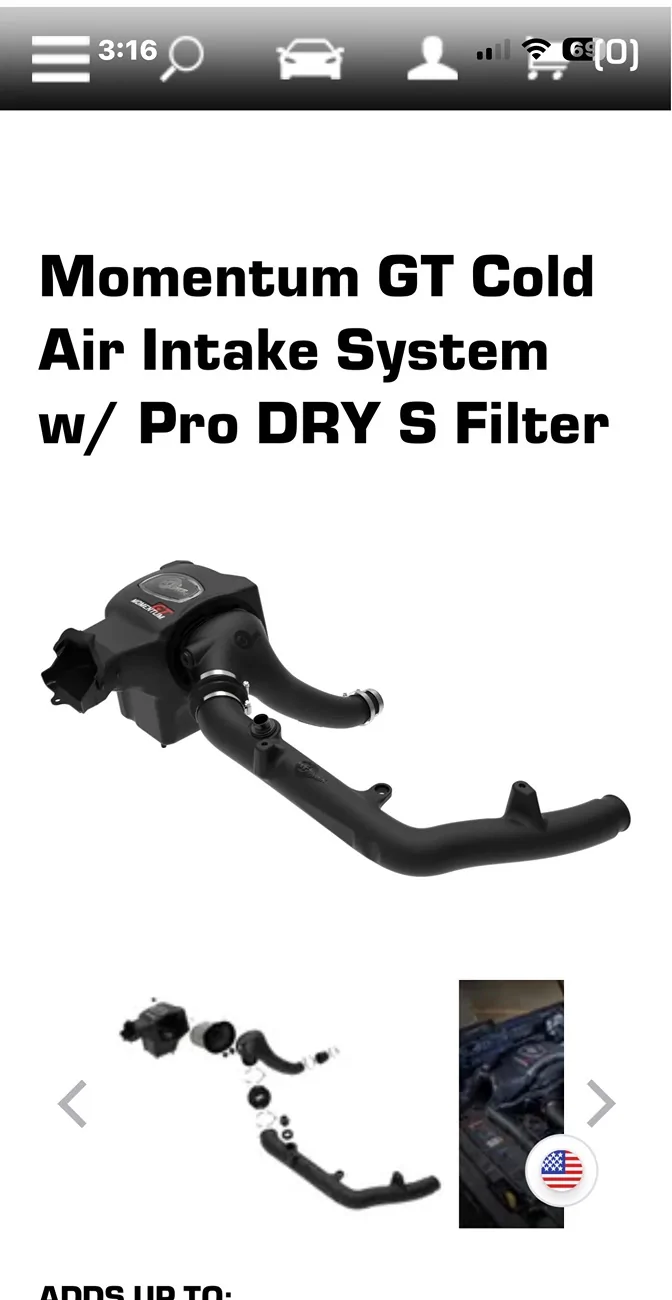 Ford Bronco aFe Momentum GT Cold Air Intake System w/ Pro DRY S Filter on 2.7 (50-70081D) IMG_5921