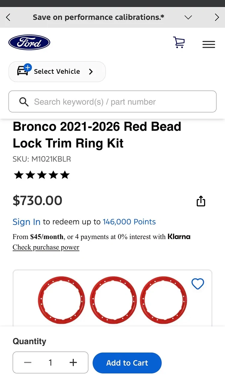 Ford Bronco Red bead lock wheel rings. NEW!! IMG_6044