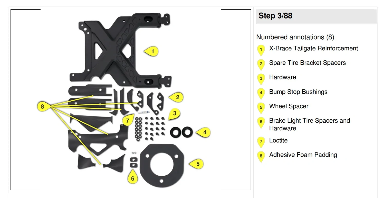 Ford Bronco IAG X-Brace Tailgate Hinge Reinforcement X Brace hardwar